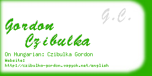 gordon czibulka business card
